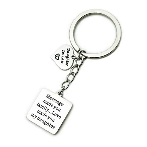 ZUOPIPI Daughter in Law Bracelet Keychain Marriage Made You Family Love Made You My Daughter Gifts for Stepdaughter Daughter in Law  Keychain ZUOPIPI Daughter in Law Bracelet Keychain Marriage Made You Family Love Made You My Daughter Gifts for Stepdaughter Daughter in Law  Keychain