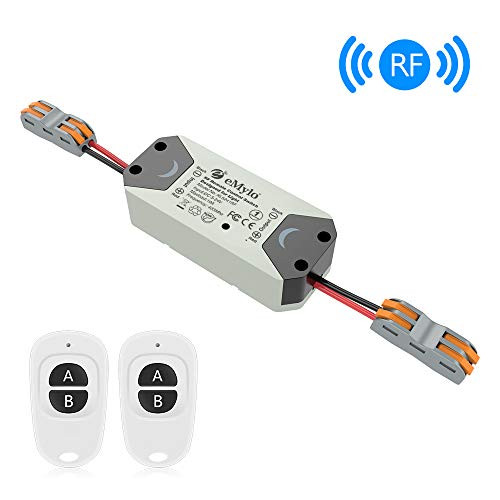 Smart RF Relay Switch eMylo Wireless Remote Control Switch DC 12V RF Receiver 433Mhz Relay Module Home Automation with Two Transmitters One 1 Channel 1Pack