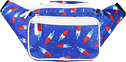 Sojourner USA Bombpop Fanny Pack   American Flag Packs  4th of July  Stars and Stripes  Red White  and Blue Waist Bag Belt Bags