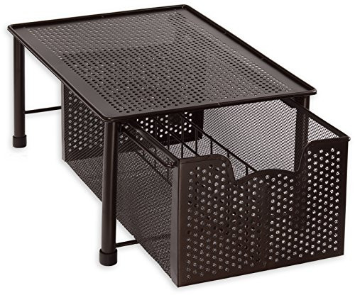 SimpleHouseware Stackable Cabinet Basket Drawer Organizer, Bronze