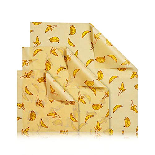 MANISHO Reusable Food Wraps Assorted 3 Pack Eco Friendly Organic Sustainable Plastic Free Food Storage 1 Small 1 Medium 1 Large   Banana