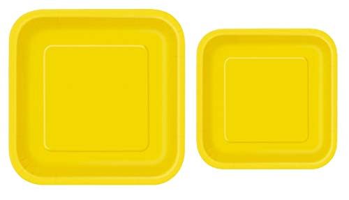 100 Count Square yellow Paper Plates   50~9  Dinner Paper Plates   50~7  Dessert Paper Plates   yellow Party Theme