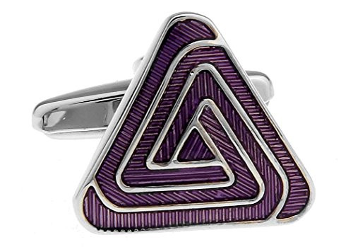 MRCUFF Pyramid Purple Triangle Pair Cufflinks in a Presentation Gift Box   Polishing Cloth