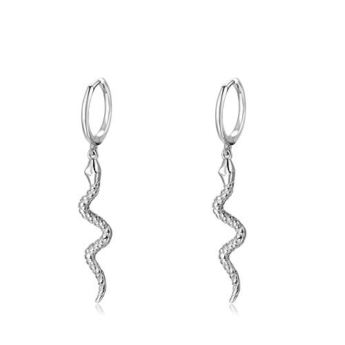 Snake Huggie Hoop Earrings  14k Gold Plated Sterling Silver Small Drop Dangle Snake Charm Earrings  Silver Snake Huggie Hoop Earrings  14k Gold Plated Sterling Silver Small Drop Dangle Snake Charm Earrings  Silver