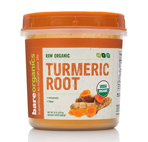 BareOrganics Turmeric Root Powder   Curcumin   Organic  Gluten Free  Vegan  Non GMO  BPA Free   Supports Joint Health  8oz  8 0 Ounce