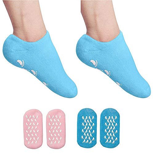 2 Pairs Women Moisturizing Gel Socks Soft Spa Gel Socks for Repairing Dry Feet Cracked Heels  Calluses  Rough Skin