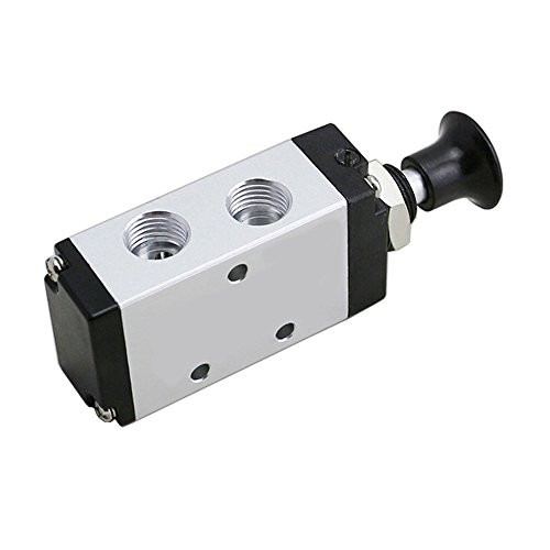 BestTong Pneumatic 5 Way 2 Postion Air Hand Lever Operated Valve 1 4 PT Pneumatic Solenoid Valve Manual Control Push Pull 4R210 08