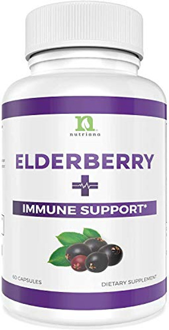 Sambucus Elderberry Capsules Supplement with Zinc  Vitamin C  Garlic   Echinacea   Immune Support Boost For Adults Women and Men Elderberry and Zinc Pills Vitamins Extract   60 Elderberry Zinc Capsule