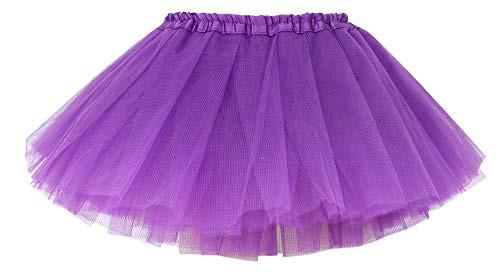Simplicity Baby Girls 4 Layer Tulle Tutu Skirt  Purple 6 18 Months