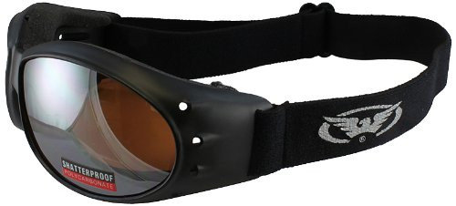 Global Vision Eliminator Motorcycle Goggles Black Frame Driving Mirror Lens Global Vision Eliminator Motorcycle Goggles Black Frame Driving Mirror Lens