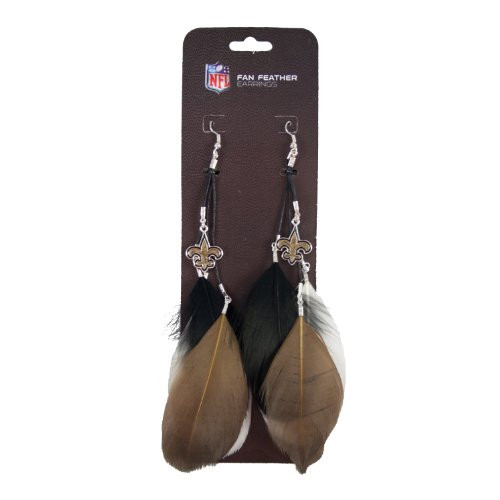NFL New Orleans Saints Feather Earrings