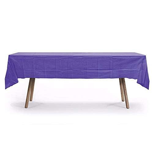 GiftExpressions 6 Pack Party Disposal Premium Plastic Tablecloth 54 Inch  x 108 Inch  Rectangle Table Cover  Purple  6 Pack Rectangle 54 Inch  x 108 Inch