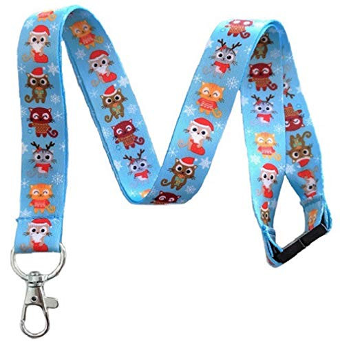 Holiday Cats Break Away Lanyard Keychain Id Holder  Christmas
