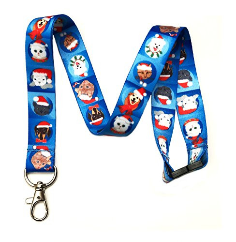 Break Away Christmas Cats   Dogs Lanyard Key Chain Id Badge Holder