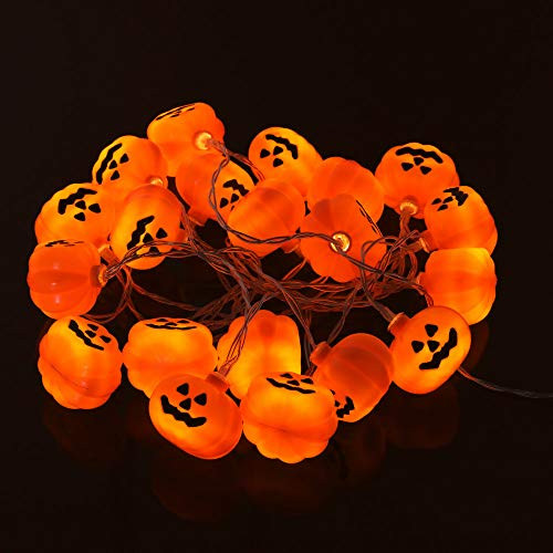Halloween String Light 20 LED Pumpkin Lights 9 8 Feet Halloween Fairy Lights Battery Powered Pumpkin Lights for Indoor Outdoor Festival Decoration 2 Modes Steady and Flickering Lights Halloween String Light 20 LED Pumpkin Lights 9 8 Feet Halloween Fairy Lights Battery Powered Pumpkin Lights for Indoor Outdoor Festival Decoration 2 Modes Steady and Flickering Lights