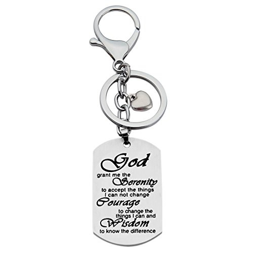 God Grant Me the Serenity Keychain with Heart Charm Christian Prayer Jewelry God keychain God Grant Me the Serenity Keychain with Heart Charm Christian Prayer Jewelry God keychain