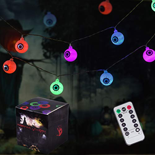 30 LED Eyeball String Lights 8 Modes Waterproof Halloween String Lights Battery Operated Lights for Outdoor and Indoor Garden Yard Home Party Halloween Decoration Multicolor 30 LED Eyeball String Lights 8 Modes Waterproof Halloween String Lights Battery Operated Lights for Outdoor and Indoor Garden Yard Home Party Halloween Decoration Multicolor