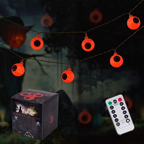 30 LED Eyeball String Lights 8 Modes Waterproof Halloween String Lights Battery Operated Lights for Outdoor and Indoor Garden Yard Home Party Halloween Decoration Red 30 LED Eyeball String Lights 8 Modes Waterproof Halloween String Lights Battery Operated Lights for Outdoor and Indoor Garden Yard Home Party Halloween Decoration Red