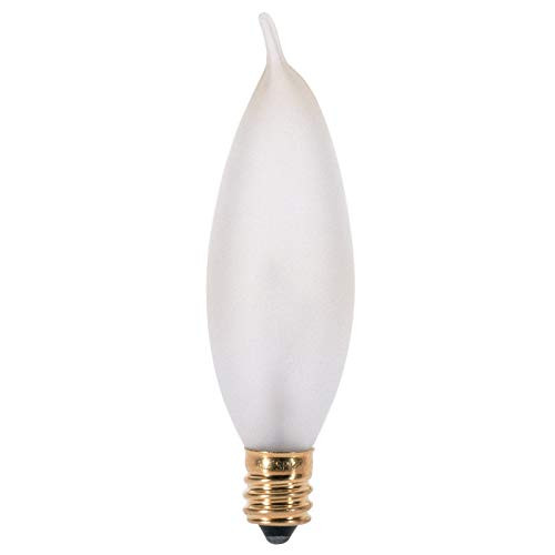 HC Lighting   E12 Candelabra Base 40 Watt Frosted Flame Tip 130 Volt Decorative Chandelier Light Bulb  10 Pack   40w