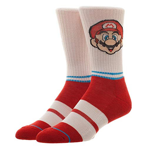 Super Mario Bros Striped Crew Socks Super Mario Bros Striped Crew Socks
