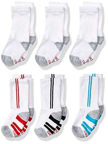 Hanes Boys  12 Pairs EZ Sort Crew Socks  White  Small   Shoe Size  4 5 8 5