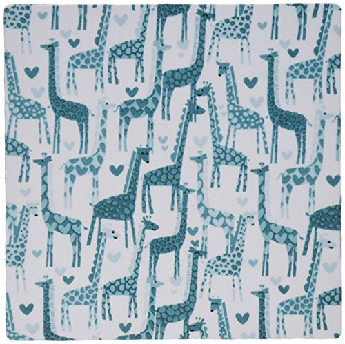 3dRose LLC 8 x 8 x 0.25 Inches Mouse Pad, Turquoise and Aqua Giraffes (mp_155568_1)