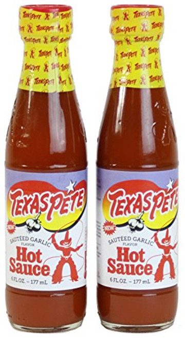 Texas Pete Garlic Hot Sauce  6 Fl Oz Glass Bottle  Pack of 2