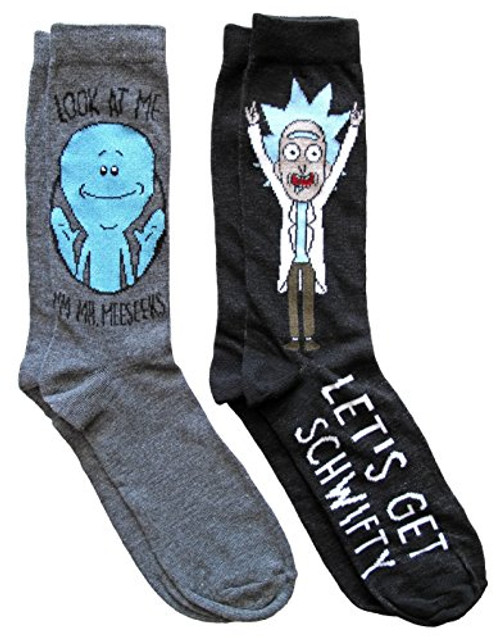 Rick and Morty Mr Meeseek s Schwifty Men s Crew Socks 2 Pair Pack Shoe Size 6 12 Rick and Morty Mr Meeseek s Schwifty Men s Crew Socks 2 Pair Pack Shoe Size 6 12