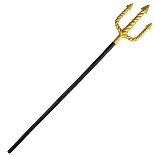 Skeleteen Gold Trident Costume Accessory   Golden Pitchfork Spear Toy Prop Weapon Staff Accessories for Adults and Kids Costumes