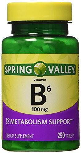Spring Valley   Vitamin B 6  Pyridoxine  100 mg  250 Tablets
