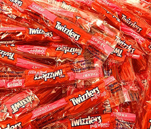 Sunny Island Twizzlers Pull  N Peel Cherry Licorice Candy  Individually Wrapped Single Twist  Bulk   2 Pound Bag