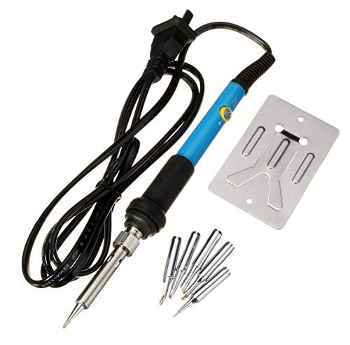 Liyafy Electric Soldering Iron Tool 110V 60W Adjustable Temperature Welding Soldering Iron with 5 Soldering Iron Tips Kit