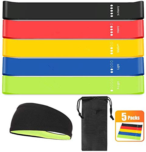 Futagofy Resistance Bands Set   Exercise Workout Booty Bands for Legs and Butt 5 Elastic Resistance Loop Exercise Band