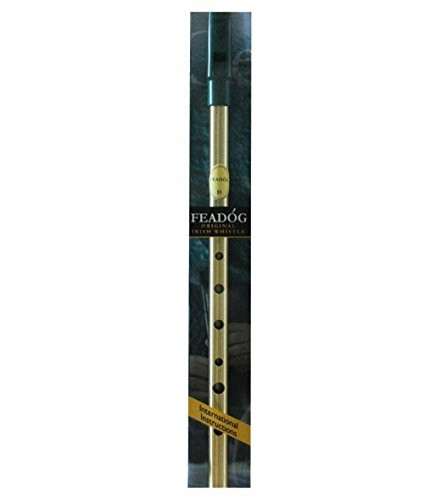 New Authentic Brass Irish Feadog Key  D  Penny Whistle