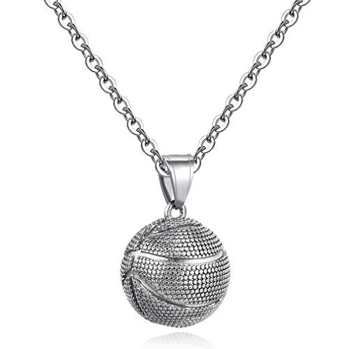 UALGL Basketball Pendant Necklace Stainless Steel Necklace Sports Necklace UALGL Basketball Pendant Necklace Stainless Steel Necklace Sports Necklace
