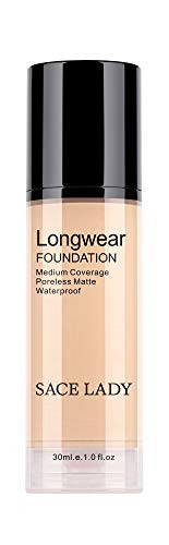 SACE LADY Matte Liquid Foundation Makeup  Longwear Foundation With Medium Full Coverage  Poreless  Flawless  Lightweight  Breathable For Oily Normal Dry Skin 1 01 Fl Oz  Fair 30ml