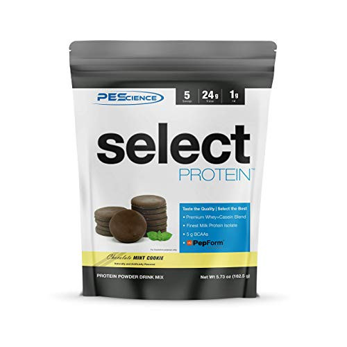 PEScience Select Low Carb Protein Powder  Chocolate Mint Cookie  5 Serving  Keto Friendly and Gluten Free