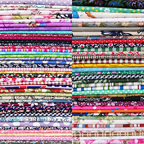 4  x 4   10 x 10cm  200 PCS 100 Precut Cotton Fabric Squares Fabric Bundles for Sewing Quilt Potholders DIY  Quilting Beginners