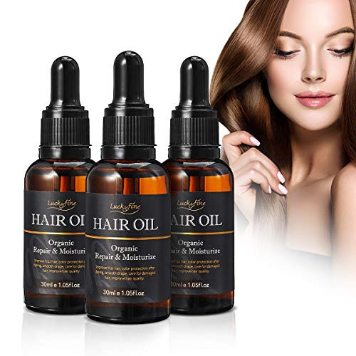Hair Treatment Serum  Luckyfine Hair Treatment Oils to Repair Dry Damaged Curly Hair  Jojoba Oil Natural Plant Ingredients for Moisturizing   Healing  Healthier  Thicker  Longer Hair  3 x 30ML