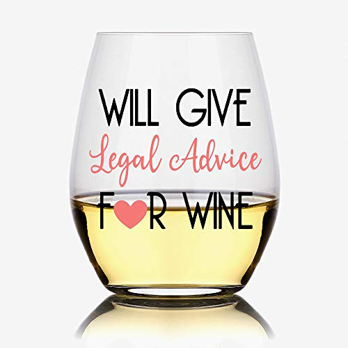 Will Give Legal Advice For Wine Glass  Funny Drinking Lawyers Gift  Paralegal Gifts  Attorney Gifts  Legal Assistant Gifts  Law Student Gifts  Lawyer Gifts for Women