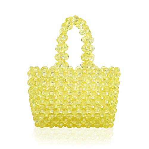YIFEI Women Colored Transparent Beaded Acrylic Handbag Evening Handmade Bags for Wedding Party