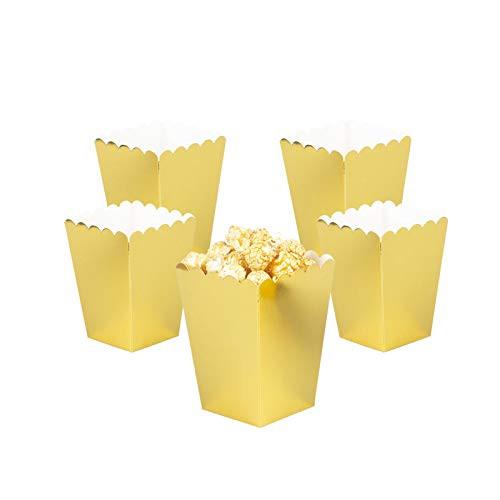 YESON Gold Popcorn Boxes Mini Paper Popcorn Box for Party Pack of 36