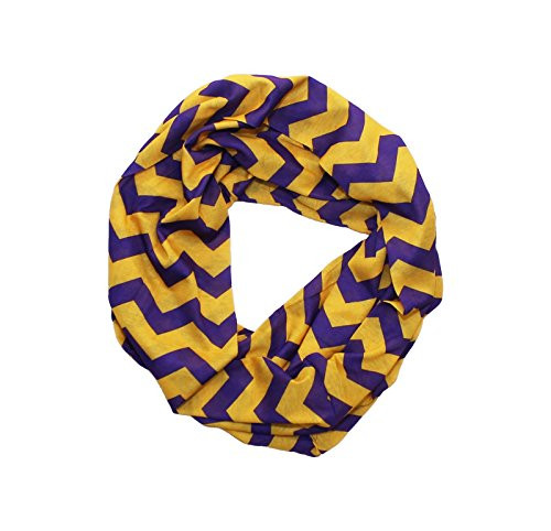 Purple   Gold Chevron Infinity Scarf