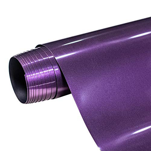 Mabende Metallic Pearl PU Adhesive Vinyl 10  x 5 FT Iron On HTV for T Shirts Garments Sparkle Heat Transfer Vinyl Roll Compatible with Cricut Silhouette and Cameo Cutters  Purple