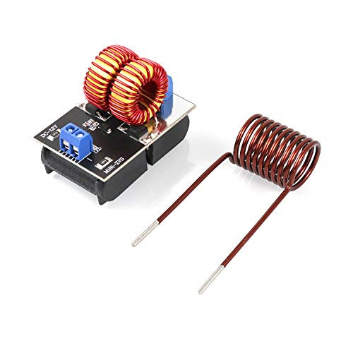 QWORK 5V 12V ZVS Low Voltage Driver Module  Induction Power Heating Supply Module with Coil