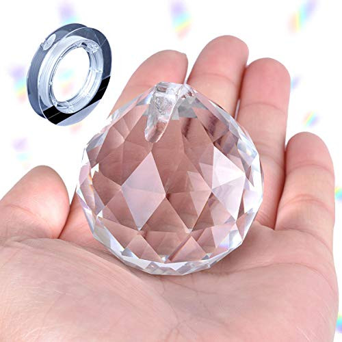Lulonpon Hanging Crystal Pendant Sun Catcher  0 78IN  Crystal Prisms Hanging Crystals  Faceted Prism Balls for Windows Rainbow Maker  Crystal Suncatcher Decoration