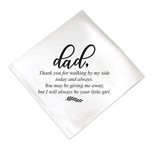 Father Of The Bride Handkerchief From The Bride   Dad Wedding Handkerchief Gift From Daughter   Personalized Handkerchiefs Men   Wedding Handkerchief Happy Tears   Bride s father keepsake gift