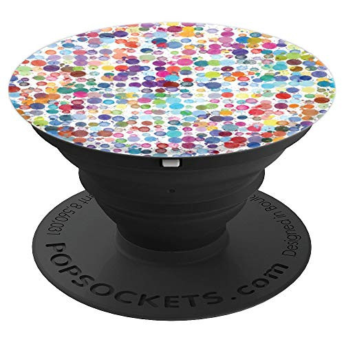 Watercolor Polka Dots Paint Drops Pattern Grid Design PopSockets Grip and Stand for Phones and Tablets