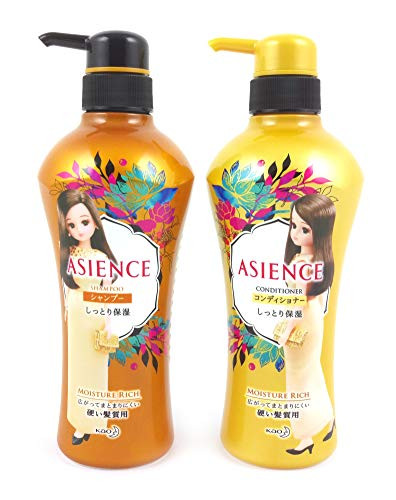 KAO Japan Asience Volume Rich & Moisture Rich Shampoo & Conditioner Set (Moisture Rich)