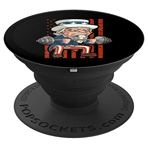 Weightlifting Uncle Sam Patriotic 4th of July Gym Workout PopSockets Grip and Stand for Phones and Tablets